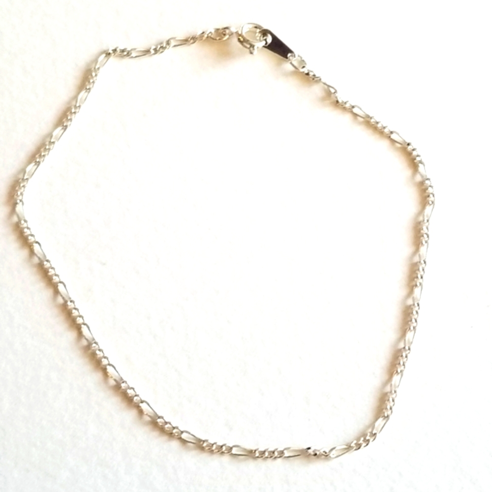 Dainty anklet silver tone chain ankle bracelet